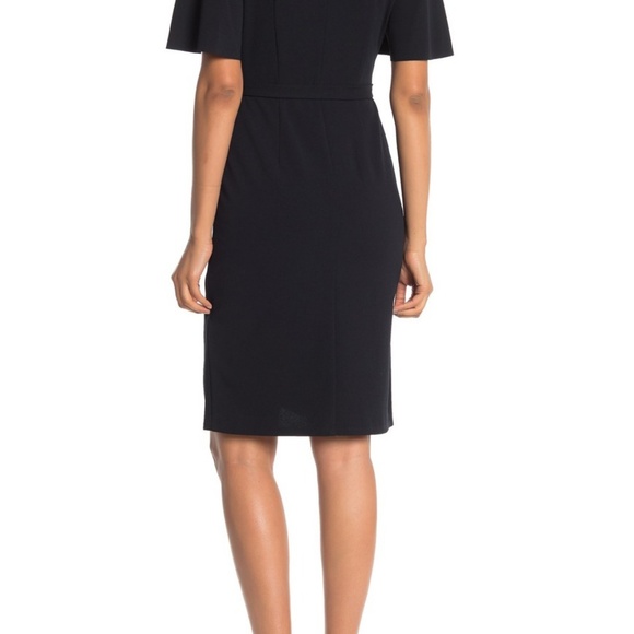 Donna Morgan Crepe Faux Wrap Dress - Picture 2 of 6